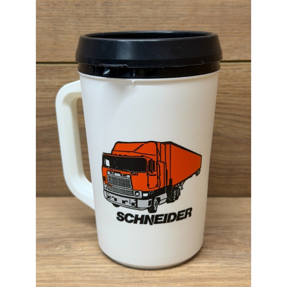 Vintage Aladdin Schneider Trucking Travel Drink Coffee Mug Made in USA
